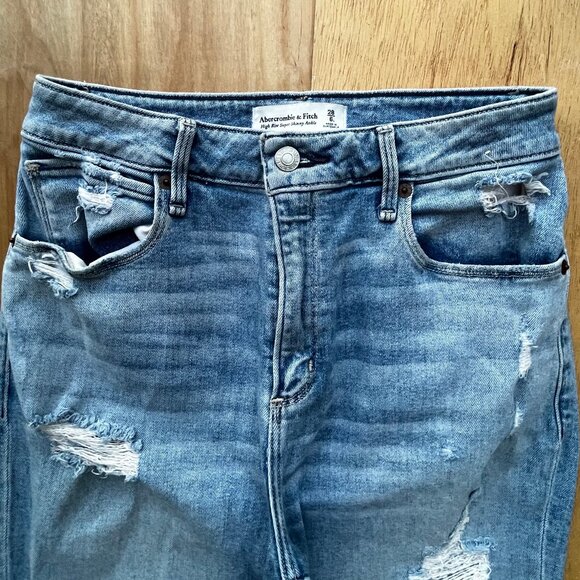 ABERCROMBIE & FITCH CURVE LOVE HIGH RISE SUPER SKINNY ANKLE WOMEN’S JEANS 28/6 - Picture 3 of 16